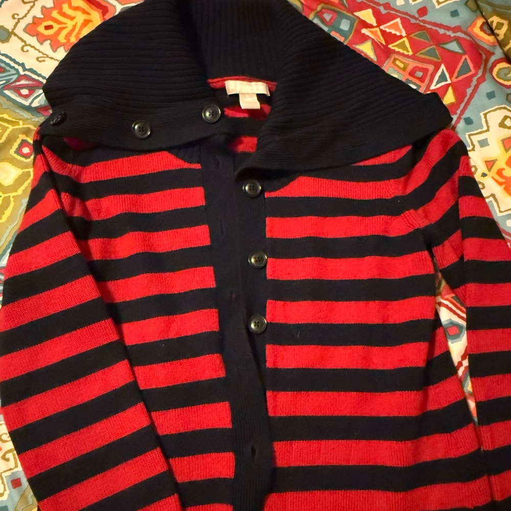 Banana Republic Striped Red and Navy Women's Sweater!